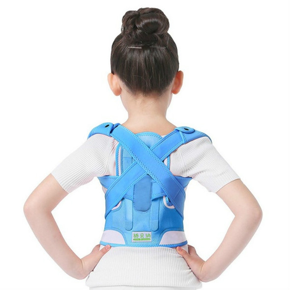 JBN-002 Children Posture Corrector Back Shoulder Lumbar Waist Supporting Correction Straighten Upper, Size:M(Blue)
