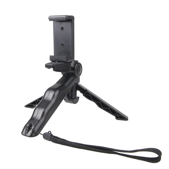 Portable Hand Grip / Mini Tripod Stand Steadicam Curve with Straight Clip for GoPro HERO 4 / 3 / 3+ / SJ4000 / SJ5000 / SJ6000 Sports DV / Digital Camera /  iPhone, Galaxy and other Mobile Phone(Black)