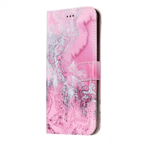 For Huawei  P8 Lite (2017) Pink Seawater Pattern Horizontal Flip Leather Protective Case with Holder & Card Slots & Wallet