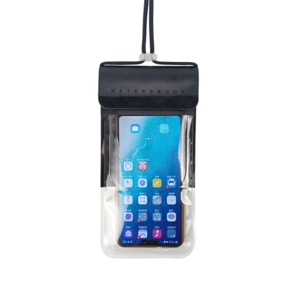 BSFSSJD015 PU Phone Waterproof Bag Touch Screen Camera Transparent Swimming Rafting Beach Waterproof Phone Bag, Size: Free Size(Black)