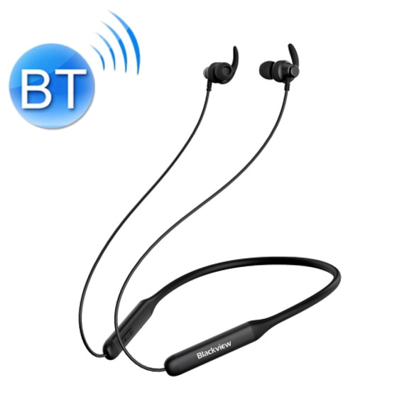 [HK Warehouse] Blackview FitBuds 1 CVC8.0 Noise Reduction Neck-mounted Magnetic Sports Bluetooth Earphone with Ear Hooks, Support Wire Control & Call & Voice Assistant & Voice Prompt(Black)