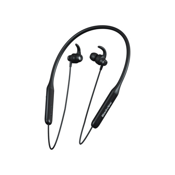 [HK Warehouse] Blackview FitBuds 1 CVC8.0 Noise Reduction Neck-mounted Magnetic Sports Bluetooth Earphone with Ear Hooks, Support Wire Control & Call & Voice Assistant & Voice Prompt(Black)