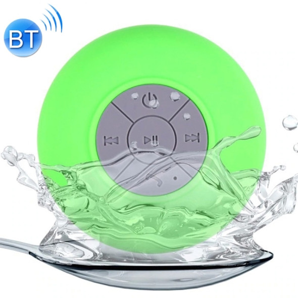 Mini Portable Subwoofer Shower Wireless Waterproof Bluetooth Speaker Handsfree Receive Call Music Suction Mic for iPhone Samsung(Green)