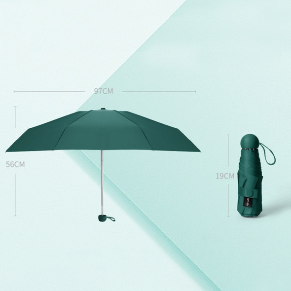 Folding Sun umbrella Sunny and Rainy Dual-purpose Vinyl Sunscreen Mini Umbrella(Green)