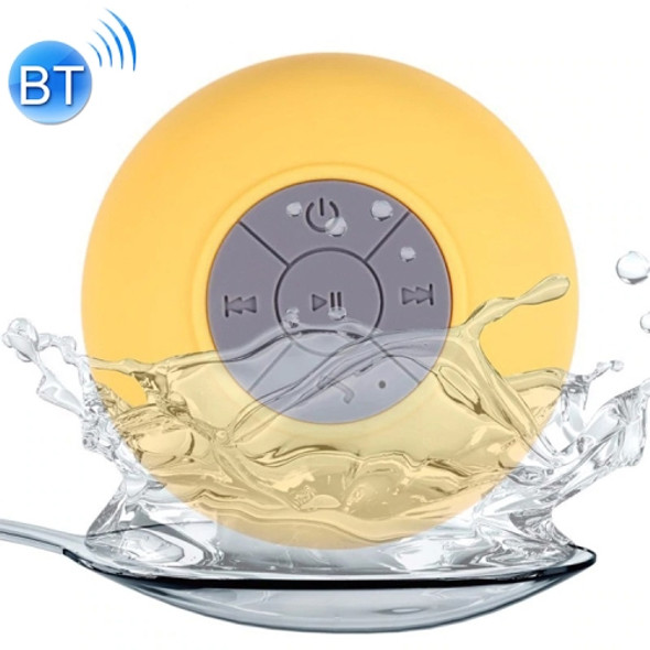 Mini Portable Subwoofer Shower Wireless Waterproof Bluetooth Speaker Handsfree Receive Call Music Suction Mic for iPhone Samsung(Yellow)