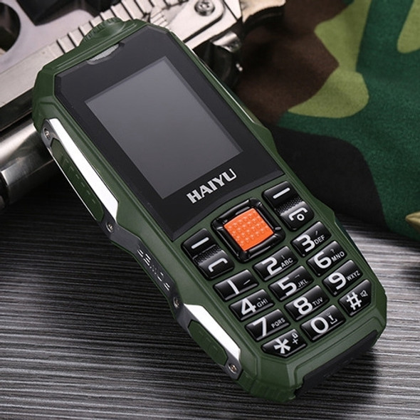 HAIYU H1 2.0 inch Triple Proofing Elder Phone, Waterproof Shockproof Dustproof,  2800mAh Battery, 21 Keys, LED Flashlight, FM, Dual SIM(Green)