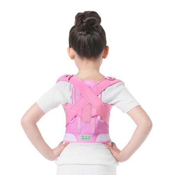 JBN-002 Children Posture Corrector Back Shoulder Lumbar Waist Supporting Correction Straighten Upper, Size:XL(Pink)