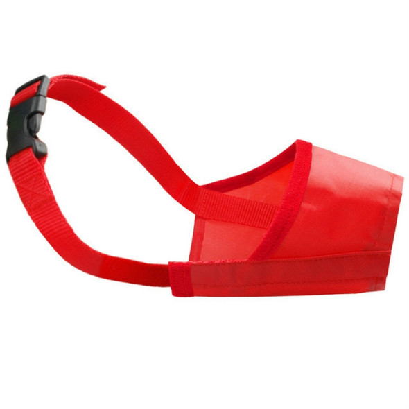 Pet Supplier Dog Muzzle Breathable Nylon Comfortable Soft Mesh Adjustable Pet Mouth Mask Prevent Bite, Size:22cm(Red)