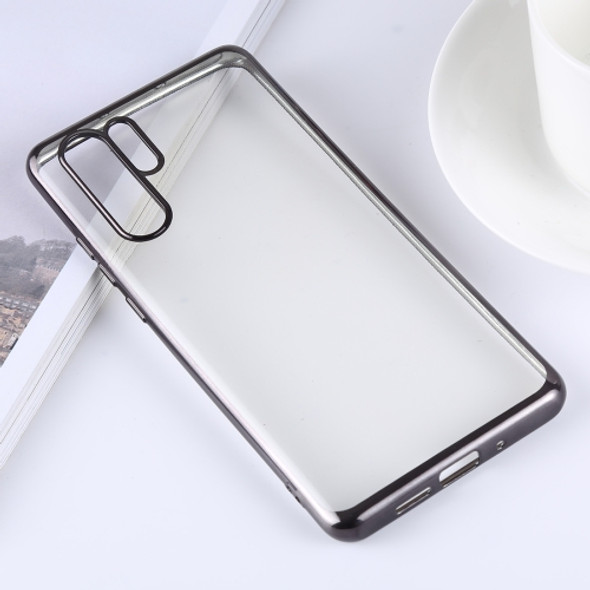 Ultra-thin Electroplating Soft TPU Protective Back Cover Case for Huawei P30 Pro (Black)