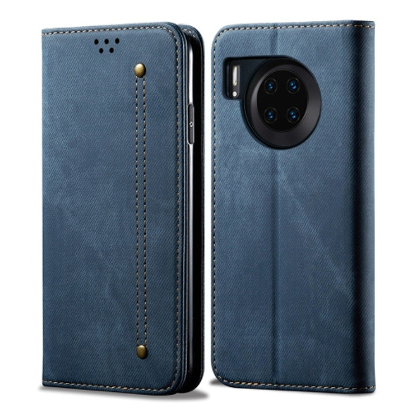 For Huawei Mate 30 Denim Texture Casual Style Horizontal Flip Leather Case with Holder & Card Slots & Wallet(Blue)