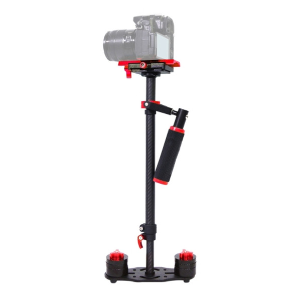 YELANGU 38.5-61cm Carbon Fiber Handheld Stabilizer for DSLR & DV Digital Video & Cameras, Capacity Range 0.5-3kg(Red)