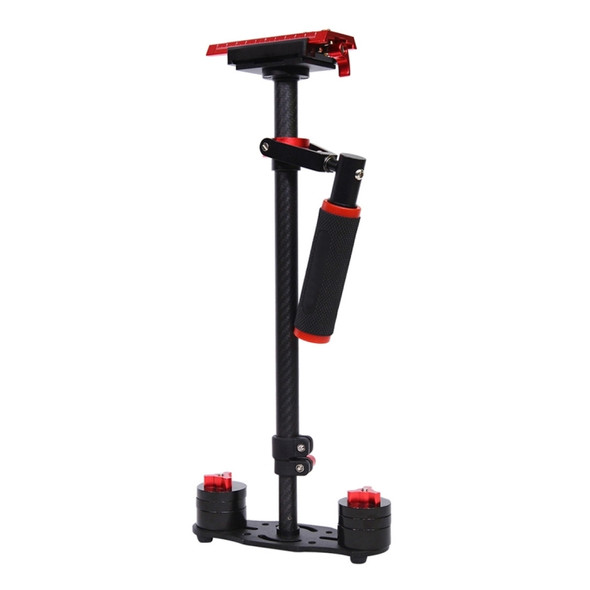 YELANGU 38.5-61cm Carbon Fiber Handheld Stabilizer for DSLR & DV Digital Video & Cameras, Capacity Range 0.5-3kg(Red)