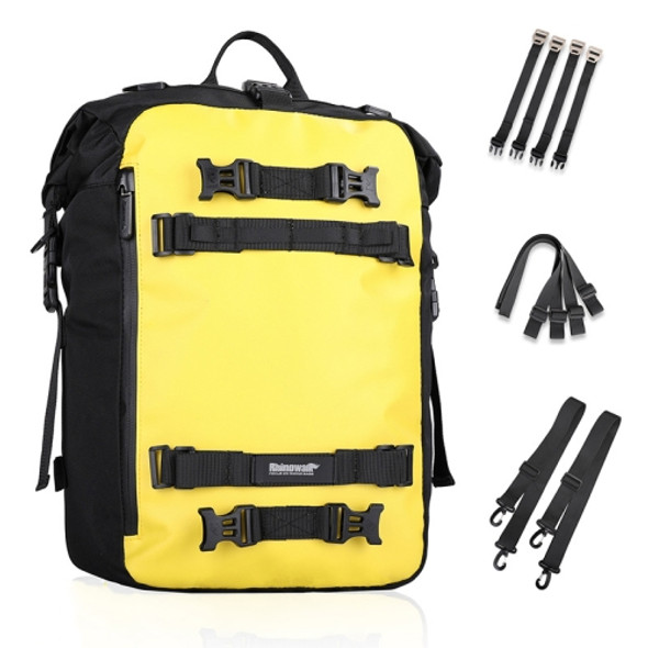 Rhinowalk Multi-Function Motorcycle Rear Seat Bag Combination Rear Shelf Pannier, Colour: Yellow 20L
