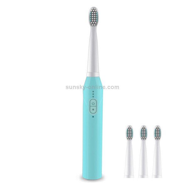 3 Cleaning Modes Sonic Electric Toothbrush USB Charger Rechargeable Tooth Brush (White Blue)