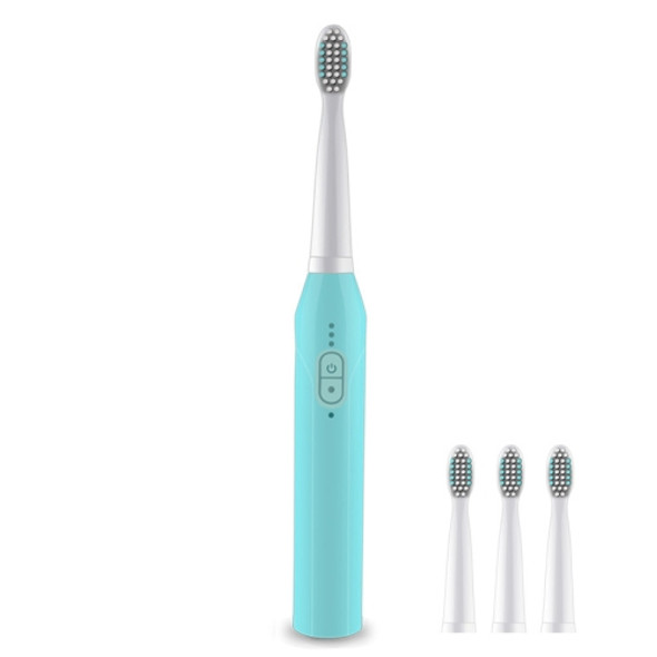 3 Cleaning Modes Sonic Electric Toothbrush USB Charger Rechargeable Tooth Brush (White Blue)