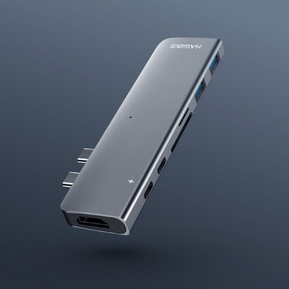 Original Xiaomi Youpin DC7 HAGiBiS USB-C / Type-C Multifunctional Docking Station (Dark Space Gray)