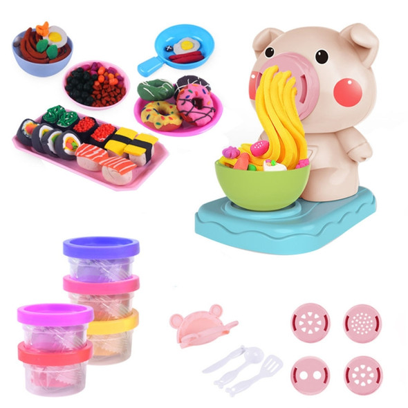 Kids Kitchen Toy Set DIY Noodles Machine Toy Clay Dough Plasticine Ice Cream Machine Mould Play Kit, Random Color Delivery(5 Colors)