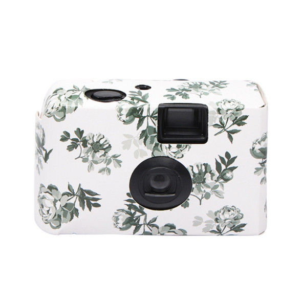 Retro Peony Cute Disposable Film Mini Point-And-Shoot Camera with 18 Sheets Films