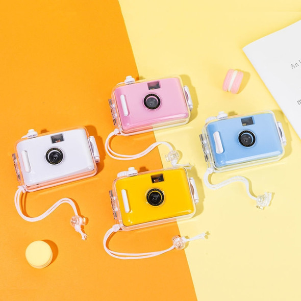 Cute Retro Film Waterproof Shockproof Camera With Disposable Film(Sky Blue White Shell)