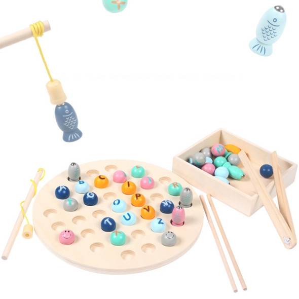 Wooden Clip Beads Toy Children Chopsticks Training Toys, Colour: XHN- Letter (Disc)