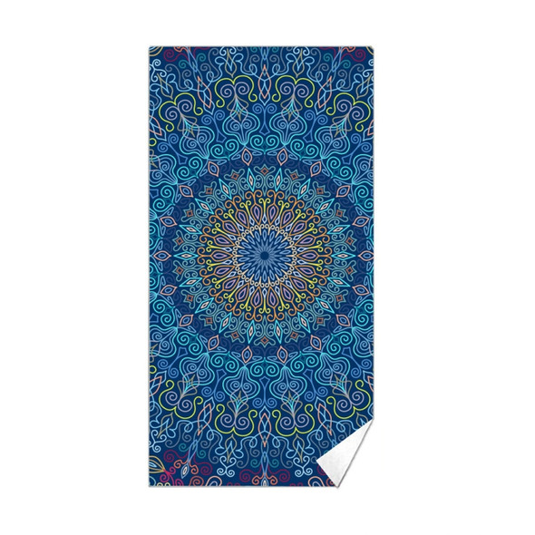 Double-Faced Velvet Quick-Drying Beach Towel Printed Microfiber Beach Swimming Towel, Size: 160 x 80cm(Blue Mandala)