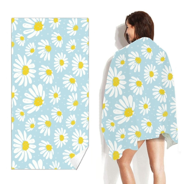 Double-Faced Velvet Quick-Drying Beach Towel Printed Microfiber Beach Swimming Towel, Size: 160 x 80cm(Daisy)