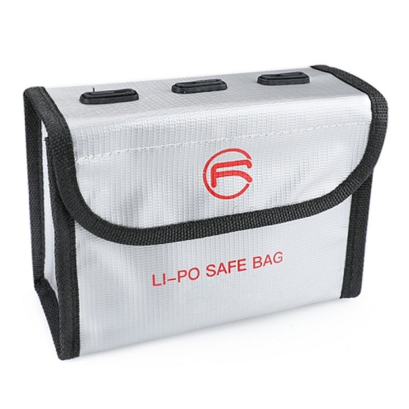 RCSTQ for DJI FPV Combo 3 x Batteries Li-Po Safe Explosion-proof Storage Bag(Silver)