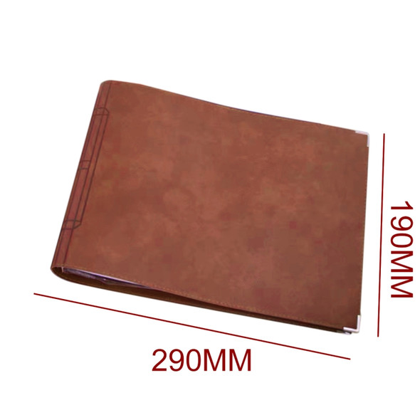 B5 Faux Leather Loose-leaf Grid Notebook, Style:Blank Inner Core(Brown)