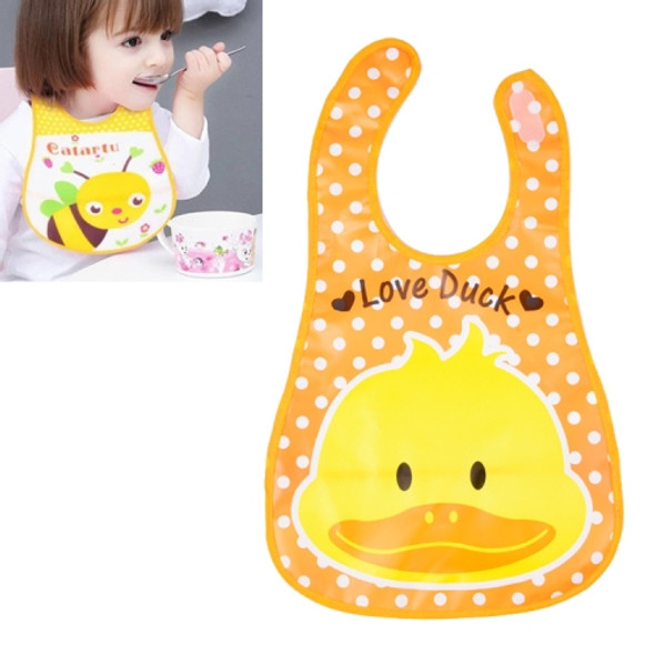 5 PCS Adjustable Baby Bibs Plastic Waterproof Lunch Feeding Bibs Baby Cartoon Feeding Cloth Children Baby Apron(Yellow duck)