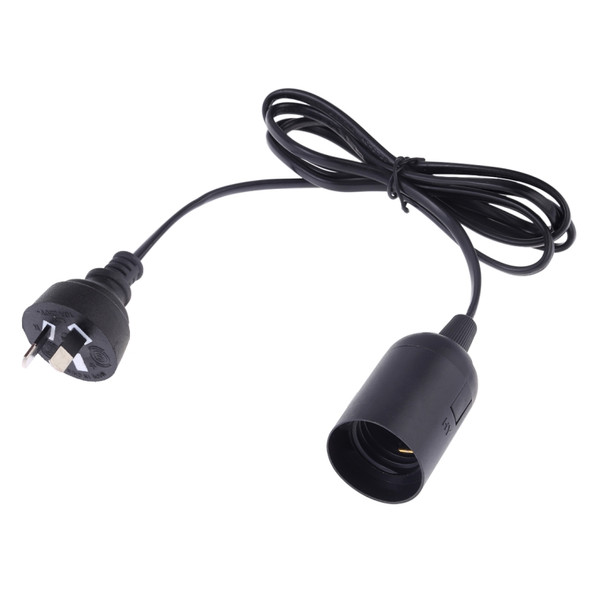 E27 Wire Cap Lamp Holder Chandelier Power Socket with 1.2m Extension Cable, AU Plug(Black)