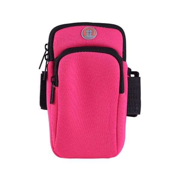 3 PCS Running Mobile Phone Arm Bag Men And Women Fitness Outdoor Hand Bag Wrist Bag  for Mobile Phones Within 6.5 inch(Rose Red)