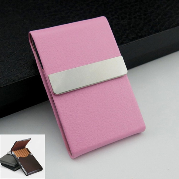 PU Cigarette Pack Creative Business Card Holder Men And Women Thin Cigarette Case(Pink)