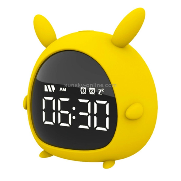 Creative Cartoon Elf Student Big Display Bedside Alarm Clock(Rabbit)