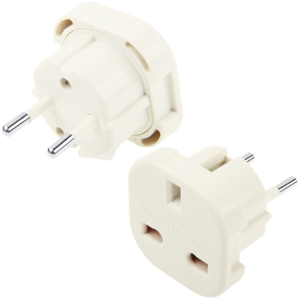 High Quality UK Plug to EU Plug AC Wall Universal Travel Power Socket Plug Adaptor(White)