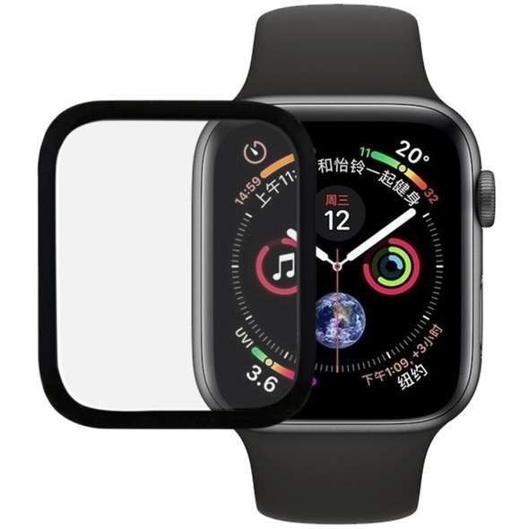 9H 3D Edge Glue Full Screen Tempered Glass Film for Apple Watch Series 5 / 4 40mm(Black)