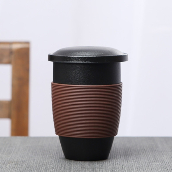 Portable Travel Kungfu Teaware Office Ceramics Teacup (Black)