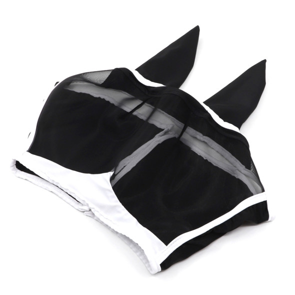 Elastic Breathable Horse Mask Anti-Mosquito And Insect-Proof Cover, Specification: L:80x114x45cm(Black)