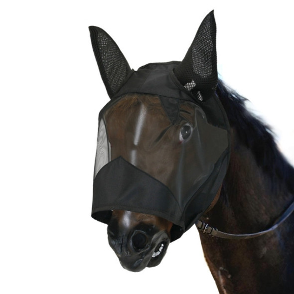MTP-636 Breathable And Comfortable Outdoor Anti-Mosquito Horse Mask Detachable Horse Face Mask, Size: L(Black)