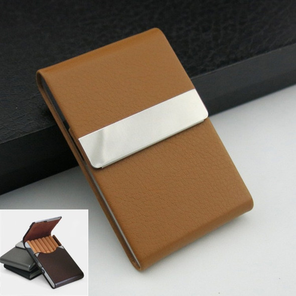 PU Cigarette Pack Creative Business Card Holder Men And Women Thin Cigarette Case(Brown)