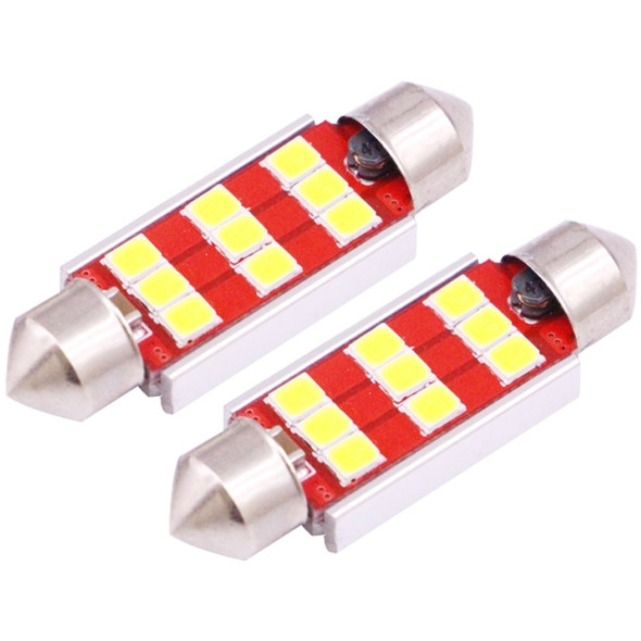 2 PCS 39mm 3W 180LM White Light 9 LED SMD 2835 CANBUS License Plate Reading Lights Car Light Bulb