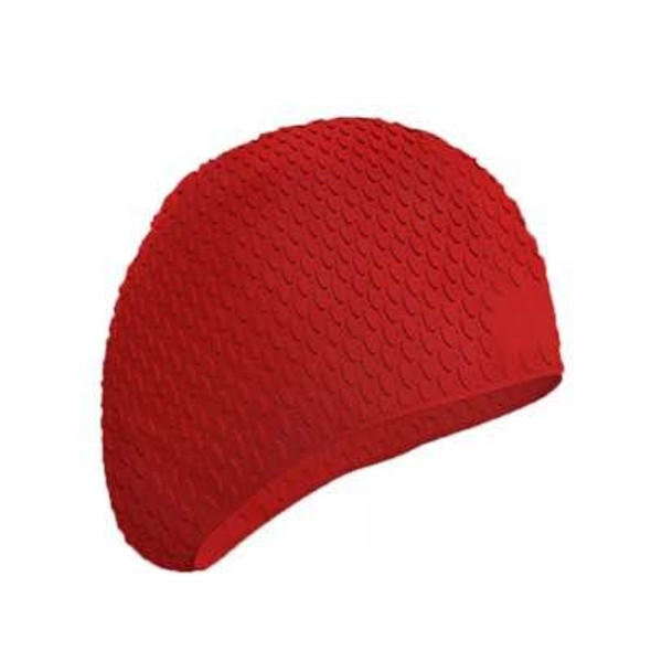 2 PCS Silicone Waterproof Swimming Caps Protect Ears Long Hair Sports Swimming Cap for Adults(Red)