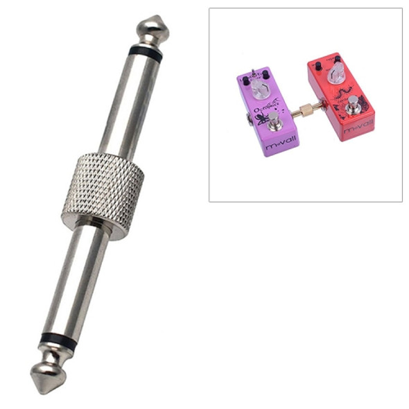 6.35mm 1/4 inch Male to Male Guitar Effect Pedal Connector Electric Pedal Board Adapter(Silver)