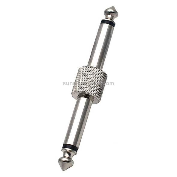 6.35mm 1/4 inch Male to Male Guitar Effect Pedal Connector Electric Pedal Board Adapter(Silver)