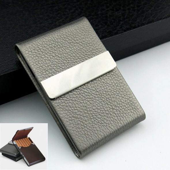 PU Cigarette Pack Creative Business Card Holder Men And Women Thin Cigarette Case(Gray)