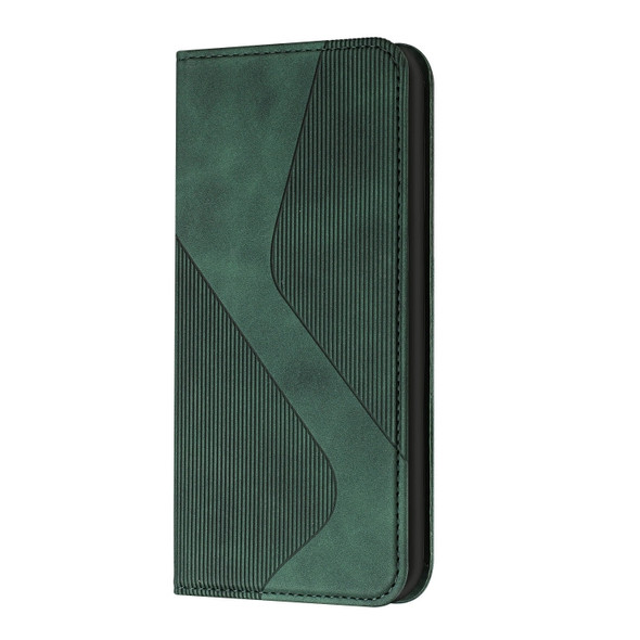 For Huawei P40 Pro Skin Feel Magnetic S-type Solid Color Horizontal Flip Leather Case with Holder & Card Slot & Wallet(Green)