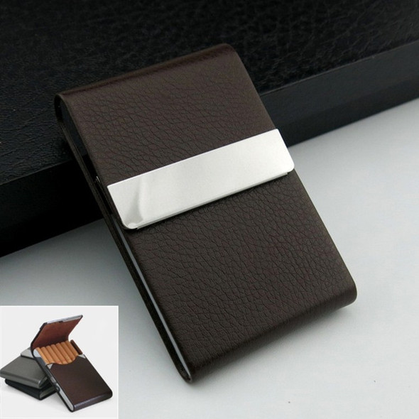 PU Cigarette Pack Creative Business Card Holder Men And Women Thin Cigarette Case(Coffee)