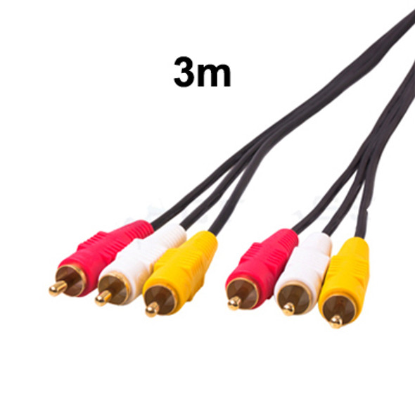 Normal Quality Audio Video Stereo RCA AV Cable, Length: 3m