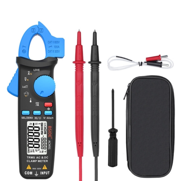 BSIDE ACM91 Digital Clamp Meter AC/DC Current 1mA True RMS Auto Range  Capacitor Tester Multimeter(Blue)