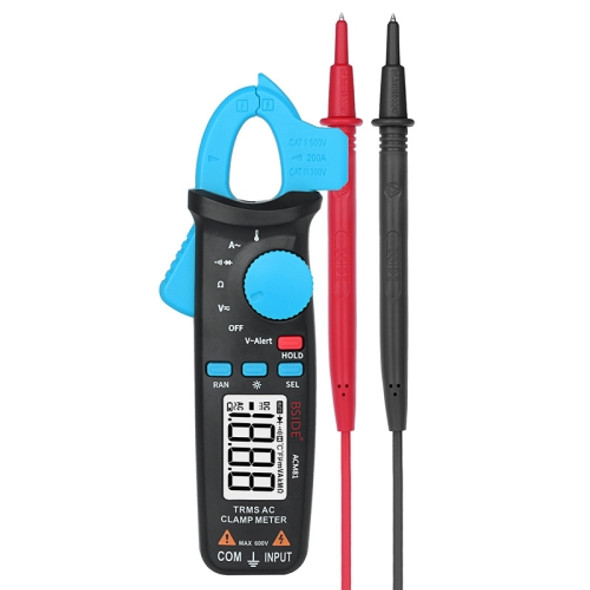 BSIDE ACM81 Digital Clamp Meter Auto-Rang 1mA Accuracy 200A Current DC AC Multimeter(Blue)