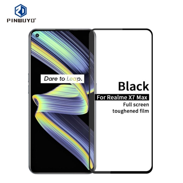 For Realme X7 Max PINWUYO 9H 2.5D Full Screen Tempered Glass Film(Black)